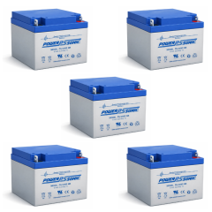 12v 26Ah Rechargeable Sealed Lead Acid (Rechargeable SLA) Battery ~ PS-12260NB (Qty of 5)