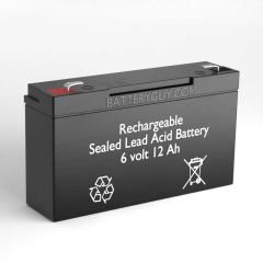 6v 12Ah Rechargeable Sealed Lead Acid (Rechargeable SLA) Battery ~ BG-6100F1