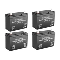 12v 100Ah Rechargeable Sealed Lead Acid Battery ~ BG-121000NB (Qty of 4)