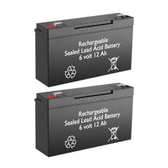 6v 12Ah Rechargeable Sealed Lead Acid (Rechargeable SLA) Battery ~ BG-6100F1 (Qty of 2)