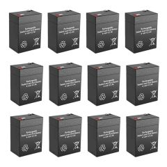 6v 4.5Ah Rechargeable Sealed Lead Acid (Rechargeable SLA) Battery Set of Twelve
