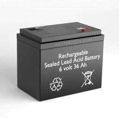 6v 36Ah Rechargeable Sealed Lead Acid Battery ~ BG-6360 F2