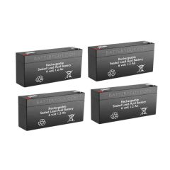 6v 1.2Ah Rechargeable Sealed Lead Acid (Rechargeable SLA) Battery ~ BG-612 (Qty of 4)