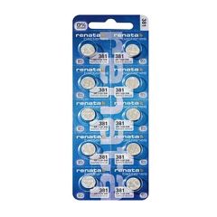Renata 381 Silver Oxide Coin Battery (10 Pack) 1.55v 50mah