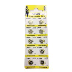 Vinnic L736 Micro Alkaline Coin Cell Battery (10 pack) 1.55v 190mah