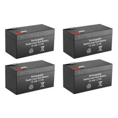 12v 1.2Ah Rechargeable Sealed Lead Acid Battery ~ BG-1212F1 (Qty of 4)