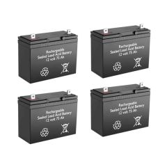 12v 75Ah Rechargeable Sealed Lead Acid (Rechargeable SLA) Battery ~ BG-12750NB (Qty of 4)