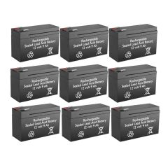 12V 9Ah Rechargeable Sealed Lead Acid High Rate Battery Set of Nine