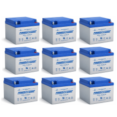 12v 26Ah Rechargeable Sealed Lead Acid (Rechargeable SLA) Battery ~  PS-12260NB (Qty of 9)