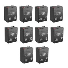 6v 4.5Ah Rechargeable Sealed Lead Acid (Rechargeable SLA) Battery Set of Ten