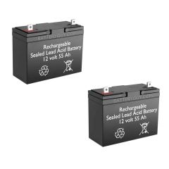 12v 55Ah Rechargeable Sealed Lead Acid (Rechargeable SLA) Battery ~ BG-12550NB (Qty of 2)