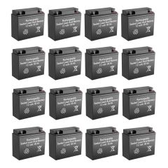 12v 18Ah Rechargeable Sealed Lead Acid High Rate Battery Set of Sixteen