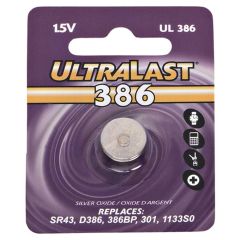 Ultralast 386 Coin Cell Battery 1.55v 105mAh