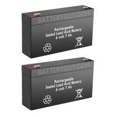 6v 7Ah Rechargeable Sealed Lead Acid (Rechargeable SLA) Battery | BG-670 (Qty of 2)