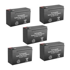 12v 7.5Ah Rechargeable Sealed Lead Acid High Rate Battery Set of Five