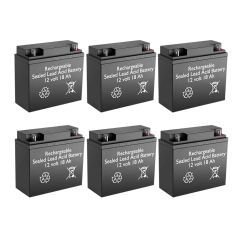 12v 18Ah Rechargeable Sealed Lead Acid High Rate Battery Set of Six