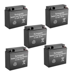 12v 18Ah Rechargeable Sealed Lead Acid High Rate Battery Set of Five