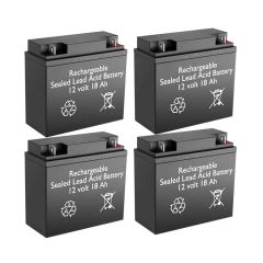 12v 18Ah Rechargeable Sealed Lead Acid High Rate Battery Set of Four