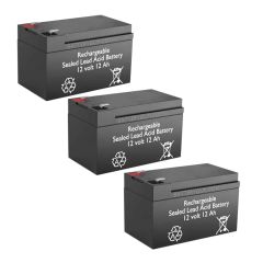 12v 12Ah Rechargeable Sealed Lead Acid High Rate  Battery Set of Three