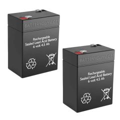 6v 4.5Ah Rechargeable Sealed Lead Acid (Rechargeable SLA) Battery Set of Two