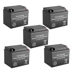 12v 26Ah Rechargeable Sealed Lead Acid (Rechargeable SLA) Battery | BG-12260NB (Qty of 5)