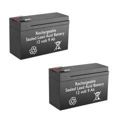 12v 9Ah Rechargeable Sealed Lead Acid High Rate Battery Set of Two