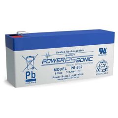 Power-Sonic PS-832 | Rechargeable SLA Battery 8v 3.2Ah