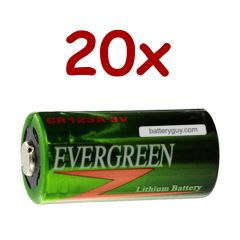 20 x 3v 1500 mah CR123A Lithium Cell Battery