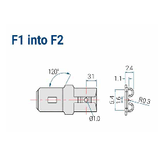 F1 TO F2 Terminal Conversion Kit (PAIR) SLA Battery Terminal Converter Adapters Converts F1 (.187") to F2 (.250")