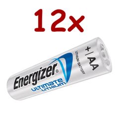 L91 x 12 Ultimate Lithium AA Battery 1.5v (One per zip bag)
